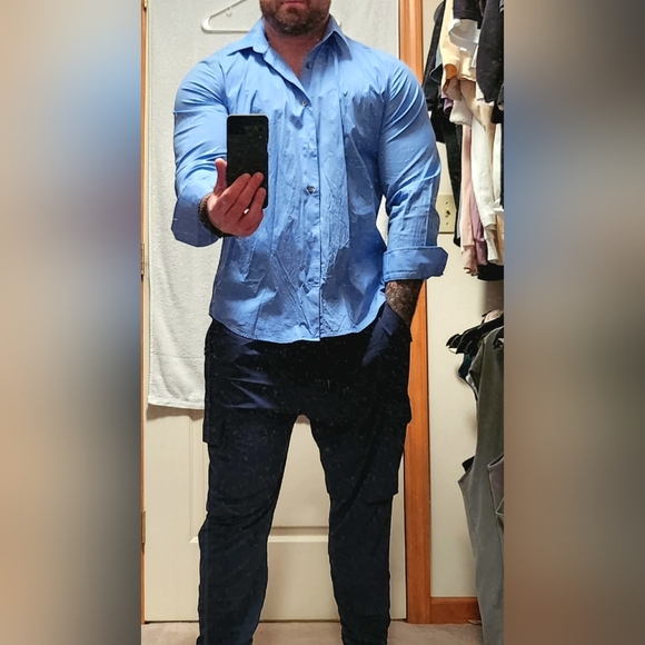 Express Other - Modern Fit Express Men's Solid Stretch Dress Shirt XL